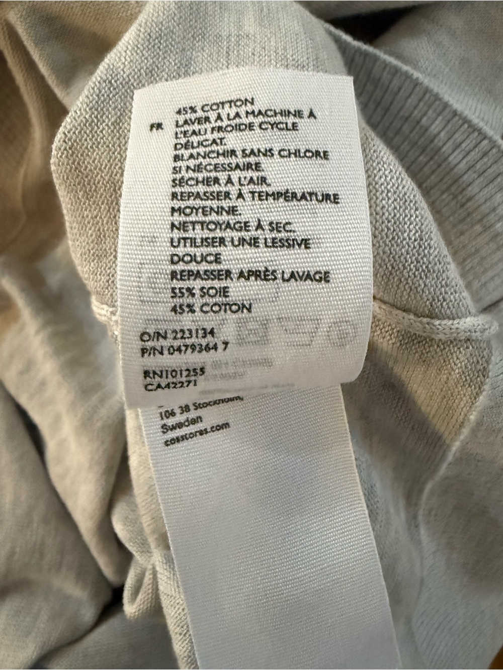 COS Silk-Cotton Top in Gray, Size L - Picture 7 of 7